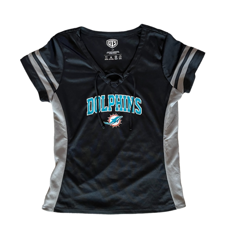 Miami Dolphins jersey tie front T shirt Large